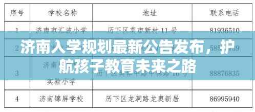济南入学规划最新公告发布,护航孩子教育未来之路